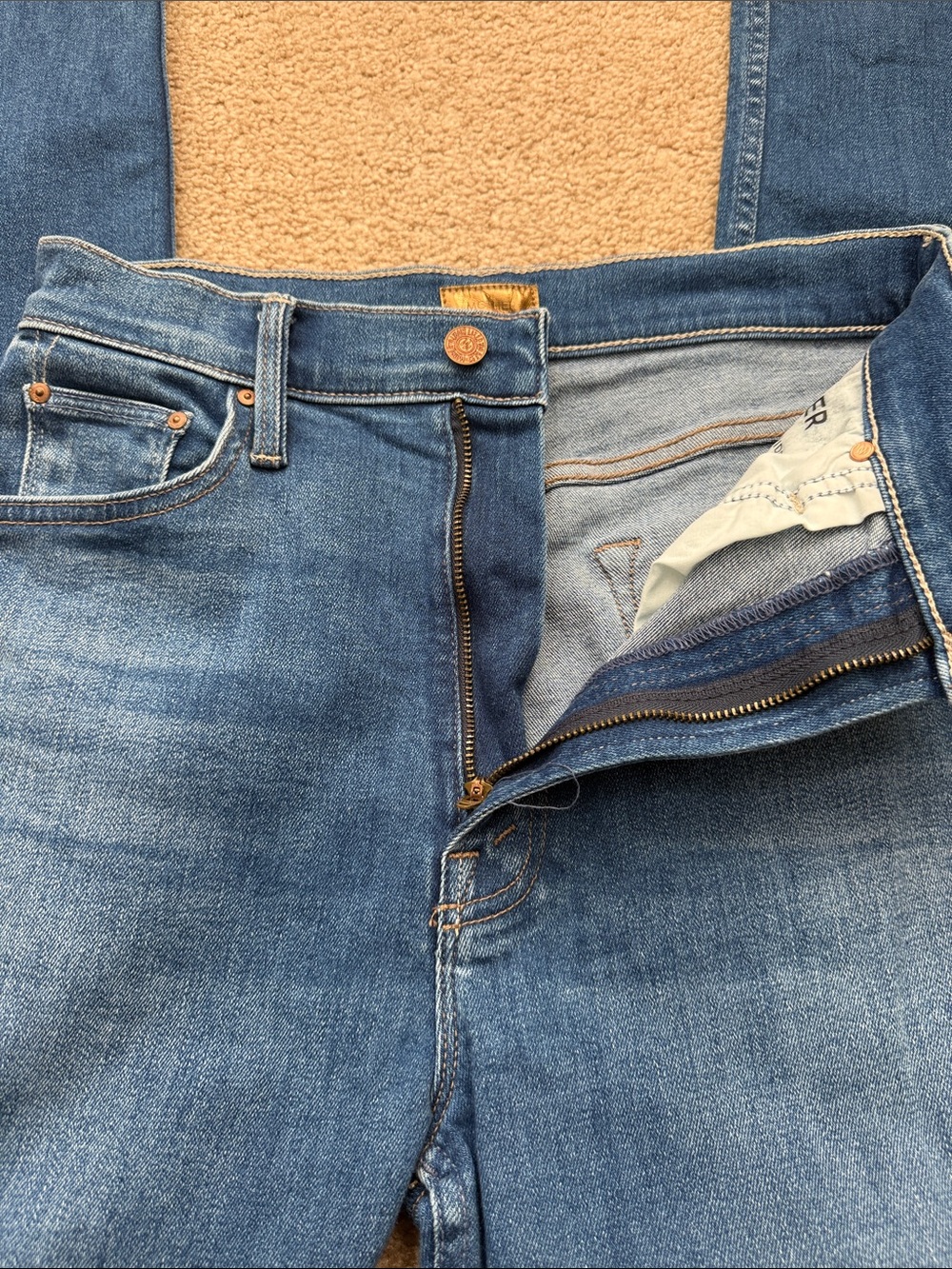 MOTHER High Waisted Rider Skim Straight Leg in Hue Are You? Jeans Size 28 - Picture 6 of 11